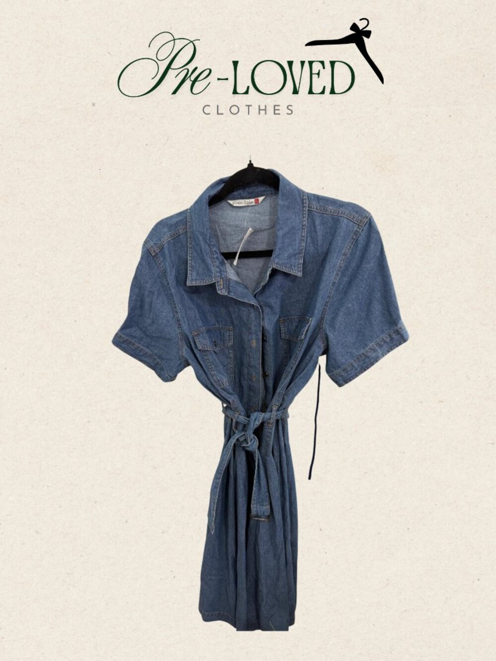 Denim Tie-Waist Shirt Dress